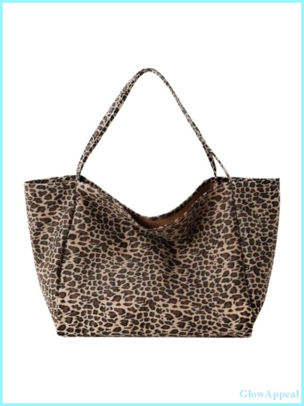 Vintage Leopard Tote Bag Large Capacity Shoulder Purse Casual Street Style